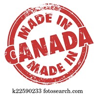 Made in Canada Red Round Stamp Product Pride Manufacturing Made in Canada Red Round Stamp Product Pride Manufacturing