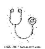 people in the form of a stethoscope.