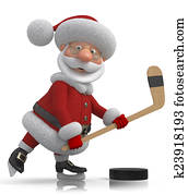Santa Claus hockey player Santa Claus hockey player