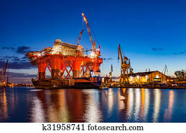 Shipyard at night Shipyard at night