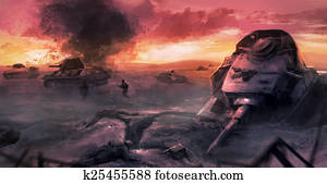 Tank war battle scene Tank war battle scene