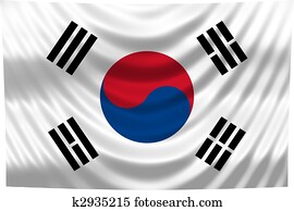 韓国 南 国旗 スケッチ K Fotosearch