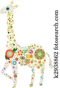 blumen-, giraffe blumen-, giraffe