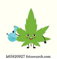 Cute funny smiling happy marijuana weed leaf Cute funny smiling happy marijuana weed leaf