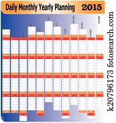 Daily Monthly Yearly 2015 Calendar