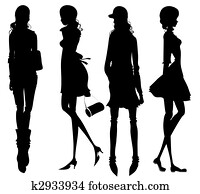 Fashion girls silhouette