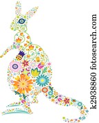 floral kangaroo floral kangaroo