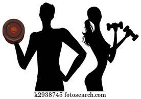 hombre y mujer, silueta