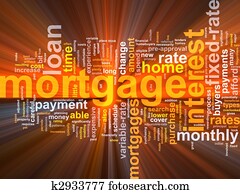 Mortgage word cloud glowing Mortgage word cloud glowing