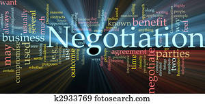 Negotiation word cloud glowing