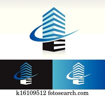 Swoosh Modern Building Icon Swoosh Modern Building Icon