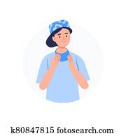 The surgeon is taking off a face mask. Medical worker avatar. Flat vector characters.