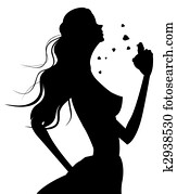 אישה, צללית, ו, בשם