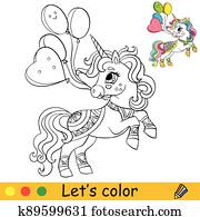 לצבוע, וקטור, חמוד, מפלגה, קרש, עם, בלונים