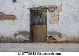beautiful old wooden door with old wall texture beautiful old wooden door with old wall texture