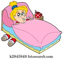 Cartoon girl patient