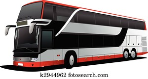 Double Decker red bus. Tourist coach. Vector illustration Double Decker red bus. Tourist coach. Vector illustration