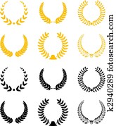 Set of laurel wreaths Set of laurel wreaths
