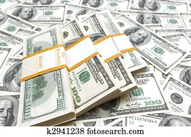 Ten thousand dollar stacks on money background Ten thousand dollar stacks on money background