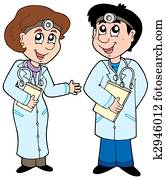 Two cartoon doctors Two cartoon doctors