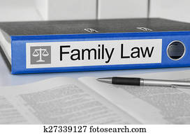 Blue folder with the label Family Law Blue folder with the label Family Law
