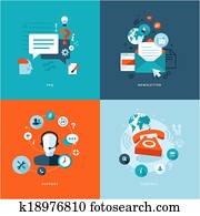 Flat icons for web communications Flat icons for web communications