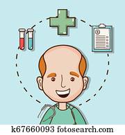 homme, soignez stéthoscope, et, monde médical, prescription