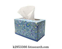 Isolated Blue Box of Tissues