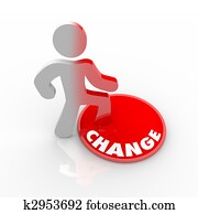 Person Stepping Onto Change Button Person Stepping Onto Change Button