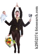 woman juggling fruit woman juggling fruit