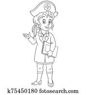 לצבוע, עמוד, עם, nurse,, רופא נקבה