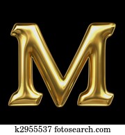 מכתב *m*, ב, זהוב, מתכת