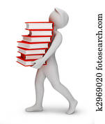 3d people - bearing books 3d people - bearing books