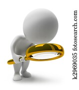 3d, petit, people-loupe