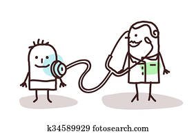 cartoon pediatrician with child cartoon pediatrician with child