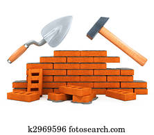 darby, e, martelo, ferramenta edifício, construção casa, isolado