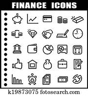 finanças, ícones