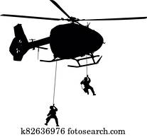 Helicopter H 145 M / H145M Air Force, German Air Force, Police Special Forces abseil from helicopter Helicopter H 145 M / H145M Air Force, German Air Force, Police Special Forces abseil from helicopter