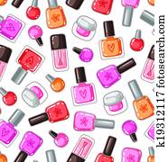 Nail polish bottles seamless pattern Nail polish bottles seamless pattern