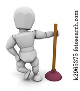 plumber with a plunger plumber with a plunger