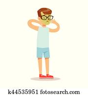 Sick Nauseous Kid Feeling Unwell Suffering From Sickness Needing Healthcare Medical Help Cartoon Character Sick Nauseous Kid Feeling Unwell Suffering From Sickness Needing Healthcare Medical Help Cartoon Character