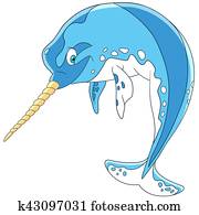 tecknad film, narwhal, unicorn-fish