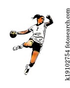 woman handball player woman handball player
