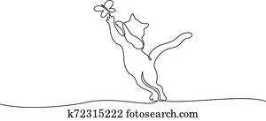 jumping line cat
