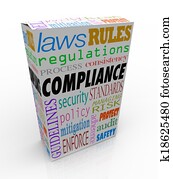 Compliance and related words like safety, regulations, laws and rules to illustrate that a product or merchandise passes all legal requirements and is safe to purchase, buy or consume Compliance and related words like safety, regulations, laws and rules to illustrate that a product or merchandise passes all legal requirements and is safe to purchase, buy or consume