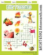 Letter F crossword worksheet Letter F crossword worksheet