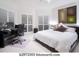 Office and spare bedroom in luxury mansion