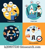 webentwicklung, und, programmierung, banner, begriff webentwicklung, und, programmierung, banner, begriff