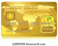 credit karta, (vector)