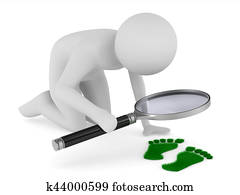 detective studies traces. Isolated 3D image on white detective studies traces. Isolated 3D image on white